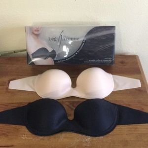 Set of 2 Black Beige Backless Strapless Bras B cup